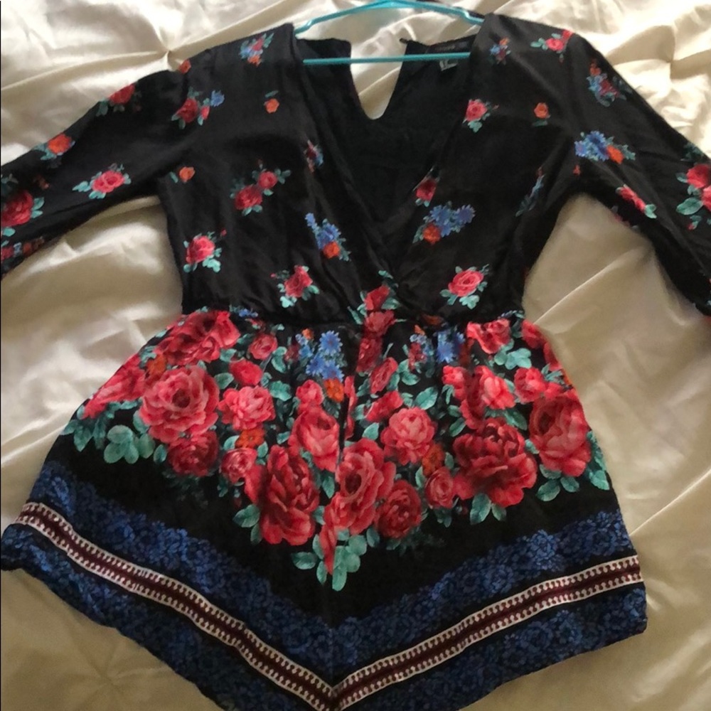 Forever 21 long sleeve floral romper